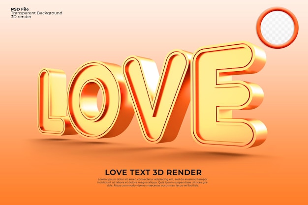 Letter Love 3D Render for Valentine Day