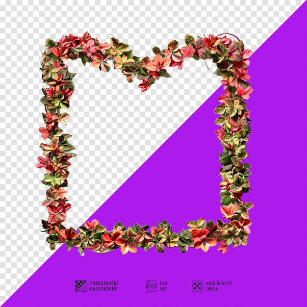 the letter m is made by flowers and leaves