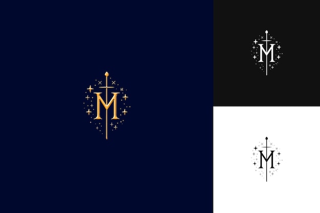 Letter M With Vintage Logo Design Style With M Shaped Into a Illustration Logo Vector Designs