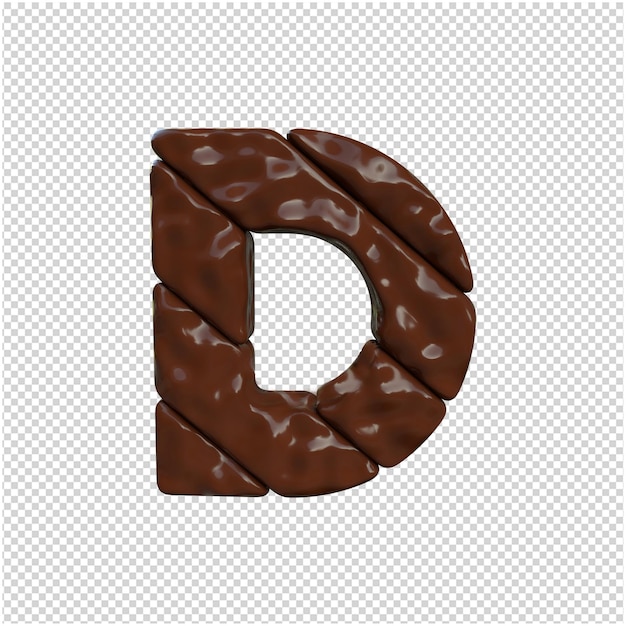 Letter made of chocolate 3d rendering