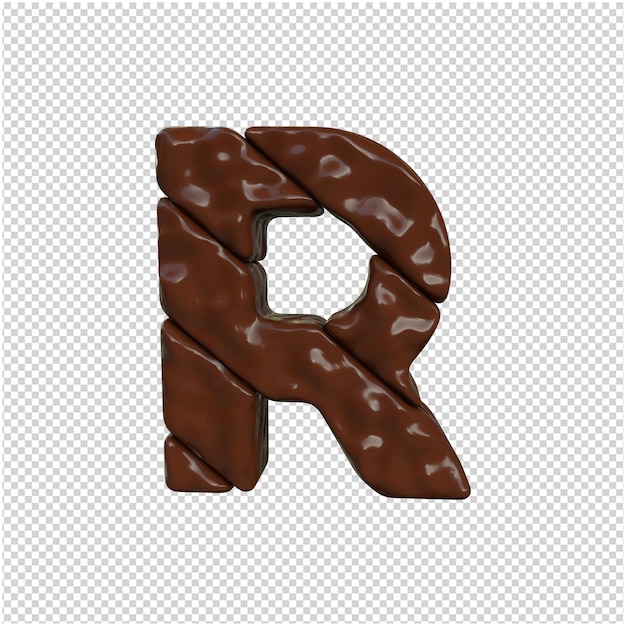 Letter made of chocolate 3d rendering