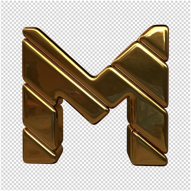 Letter made of gold 3d rendering isolated