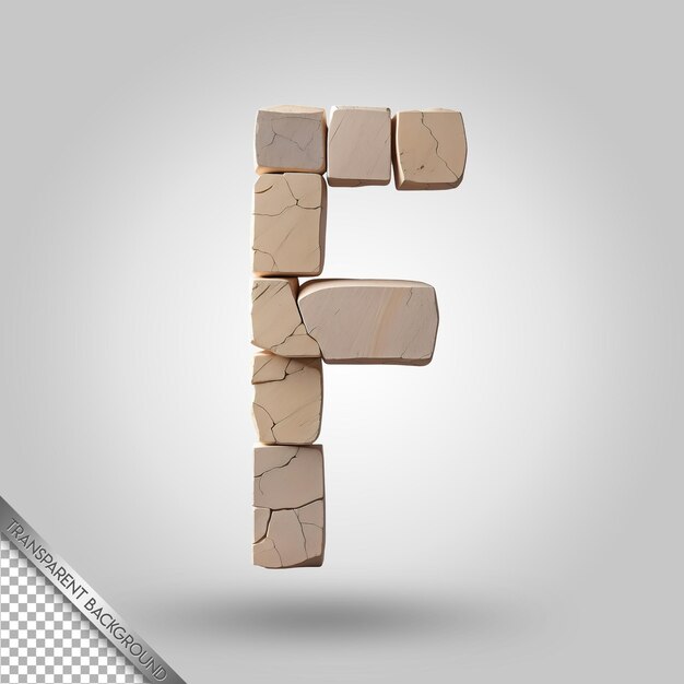 a letter made out of blocks with the letters f and the word f