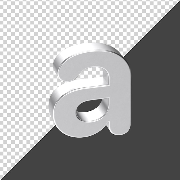 a letter made of Silver in 3d rendering 3d realistic letter a