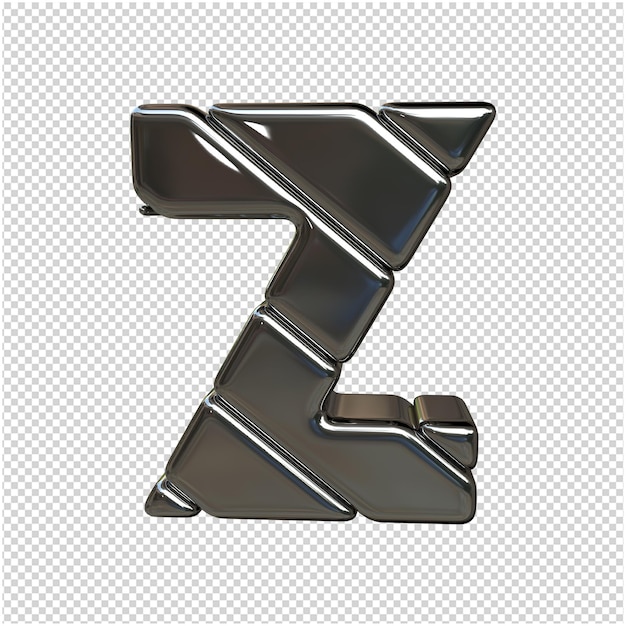 Letter made of silver 3d rendering isolated