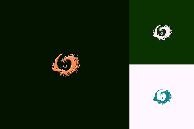 PSD letter o with lettermark logo design style with o shaped int nature abstract vector collections