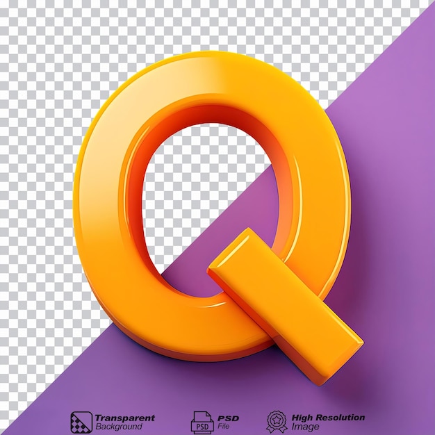 Letter Q Cartoony isolated on transparent background