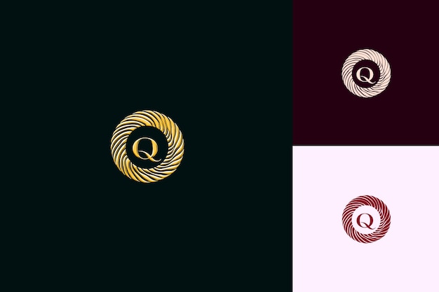 Letter Q With Initial Logo Design Style With Q Shaped Into a Nature Abstract Vector Collections