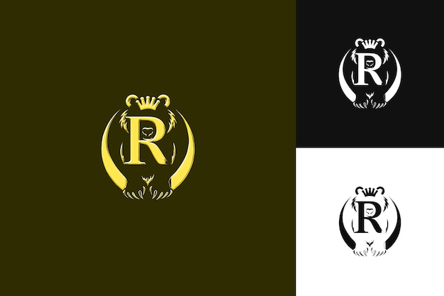 PSD letter r logo with kingly vibe letter mark logo style design illustration logo vector designs