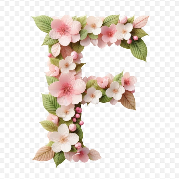 PSD the letter s is made from flowers and leaves