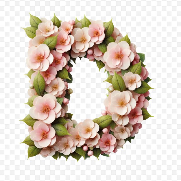 PSD the letter s is made from flowers