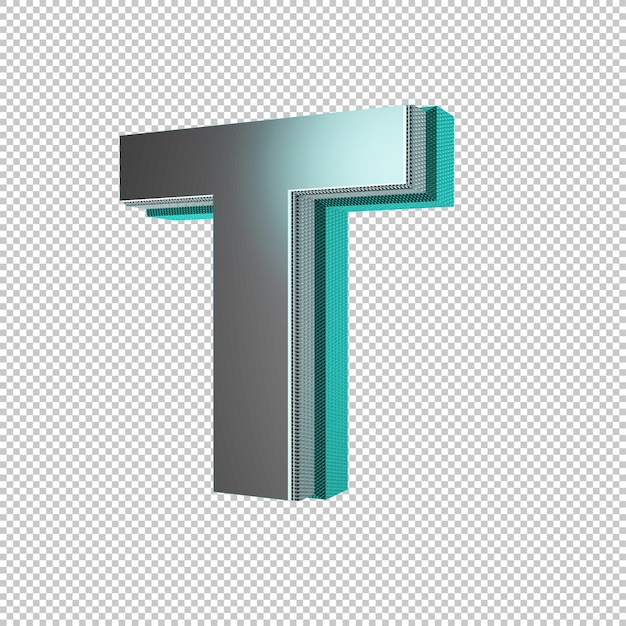 Letter T 3d render