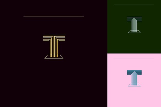 Letter T With Minimalist Logo Design Style With T Shaped Int Nature Abstract Vector Collections