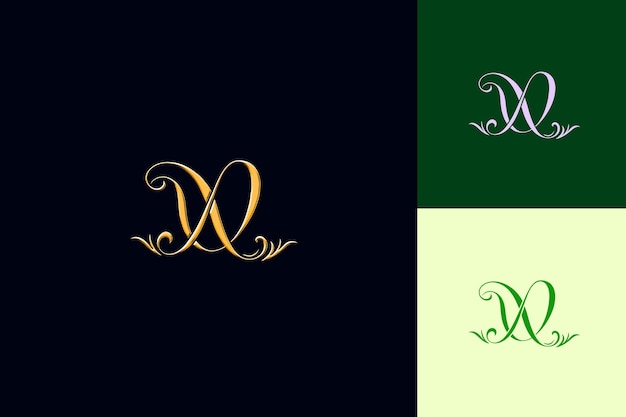 PSD letter w with wordmark logo design style with w shaped into nature abstract vector collections