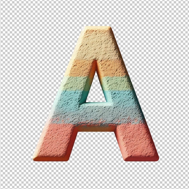 a letter a on a white background with a rainbow colored line