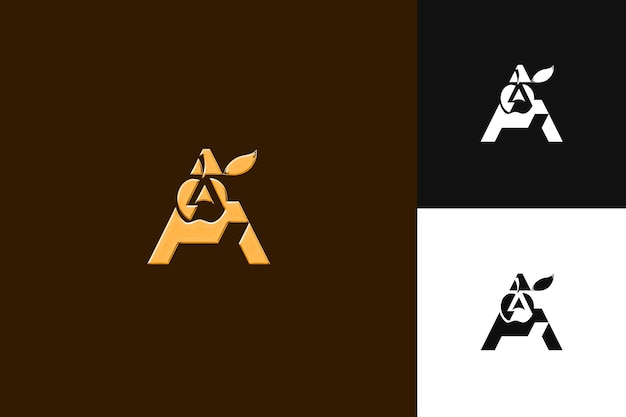 PSD letter a with geometric logo design style with a shaped into illustration logo vector designs