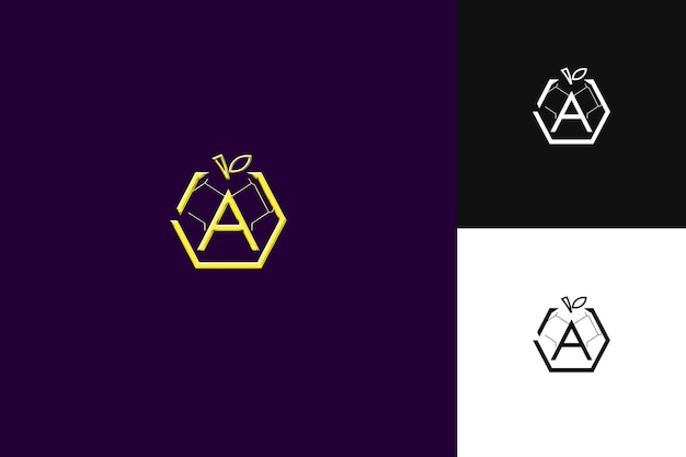 PSD letter a with geometric logo design style with a shaped into illustration logo vector designs