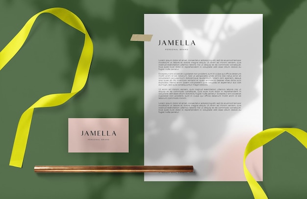 A letter with the name jamia on it