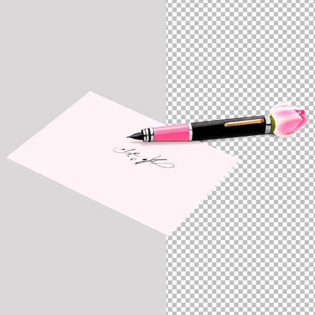 PSD letter writing isolated on transparent background