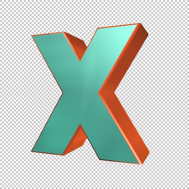 Letter X 3d render