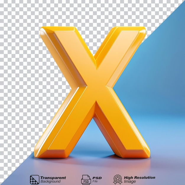 Letter X Cartoony isolated on transparent background