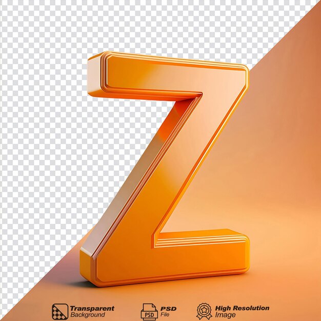 PSD letter z isolated on transparent background