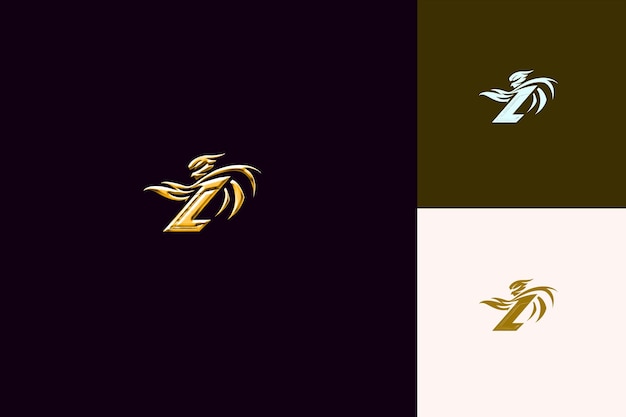 PSD letter z with mascot logo design style with z shaped into a nature abstract vector collections