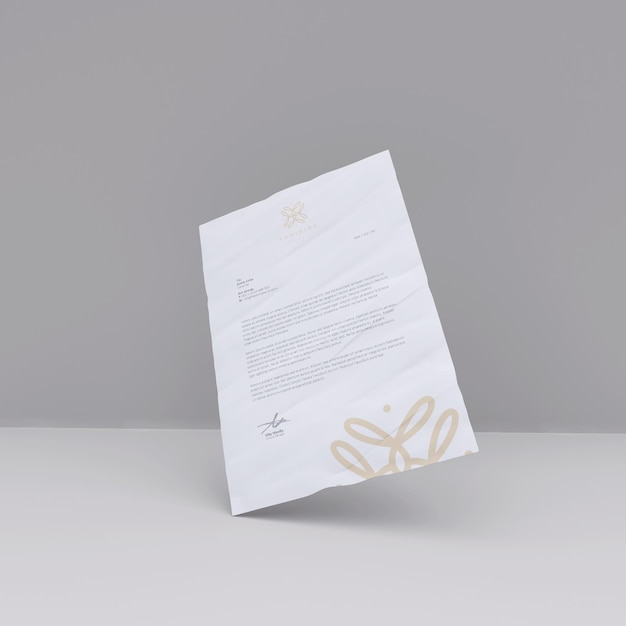 Letterhead Crumpled paper mockup