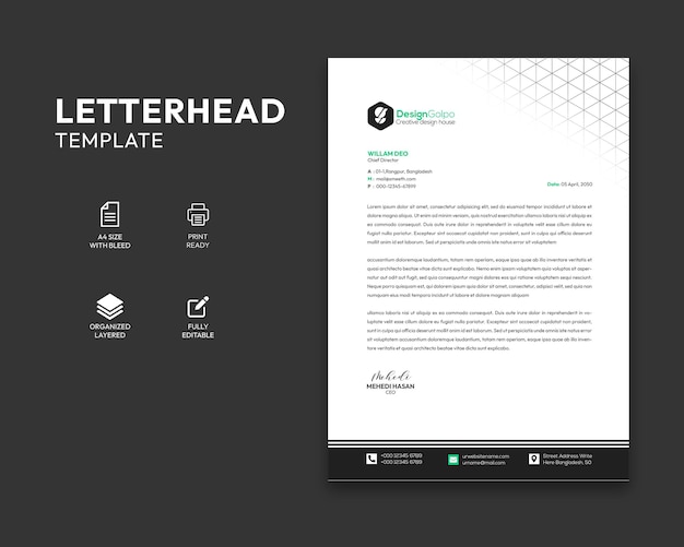 PSD letterhead design templates