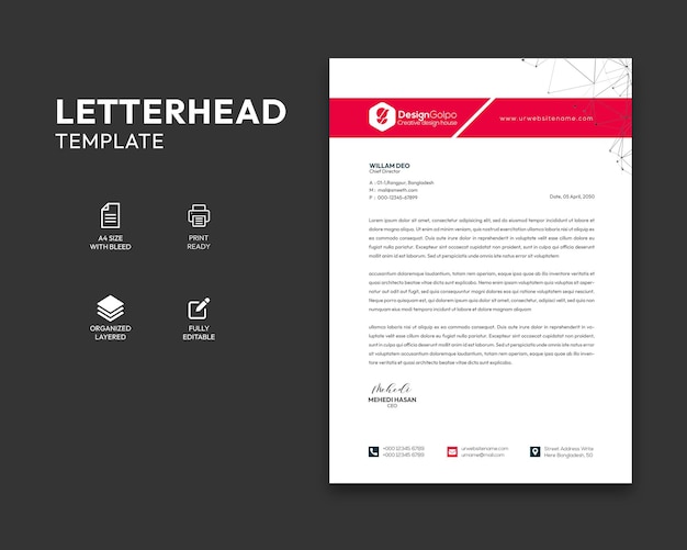 PSD letterhead design templates