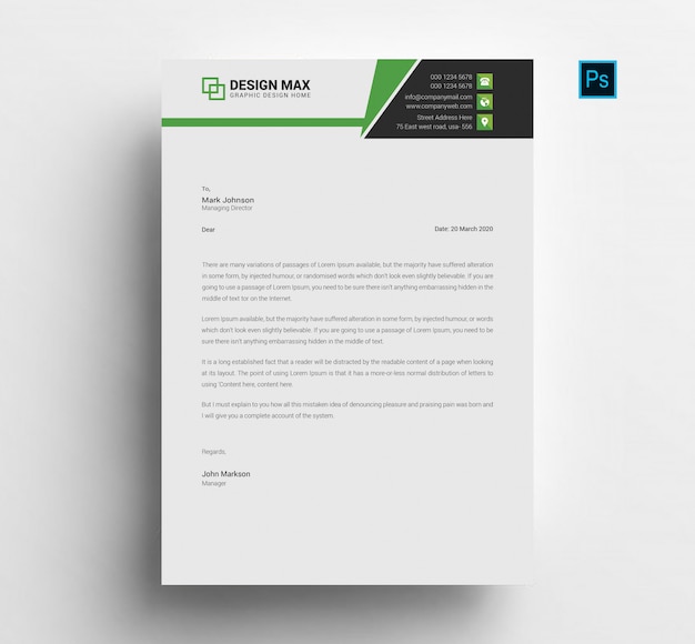 Letterhead template design