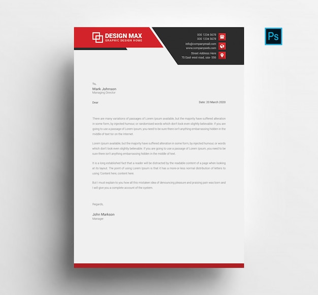 Letterhead template in flat style