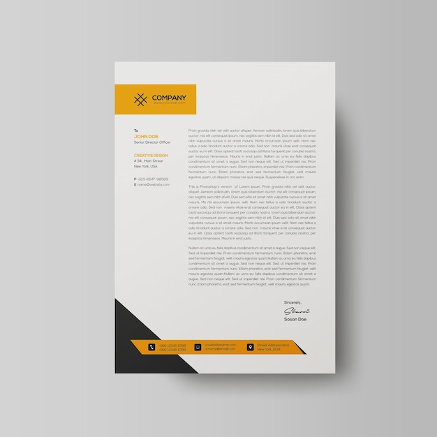 Letterhead template in flat style