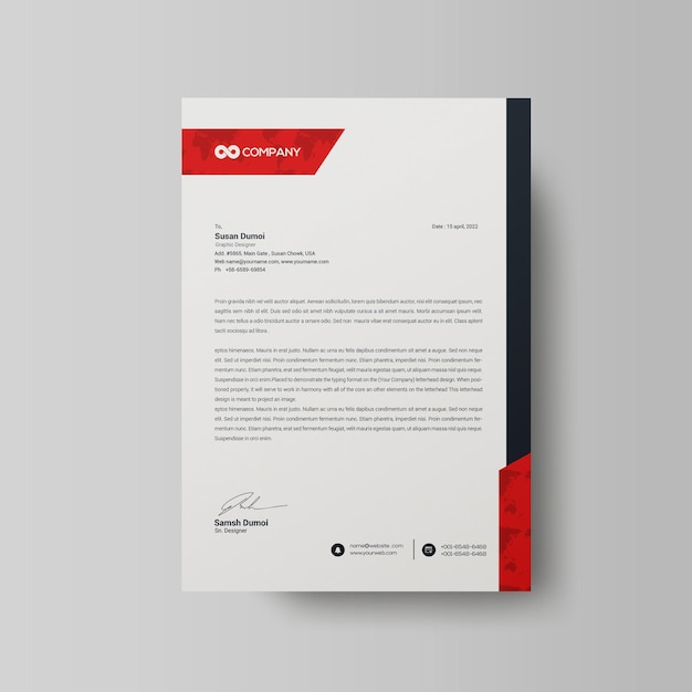 Letterhead template in flat style