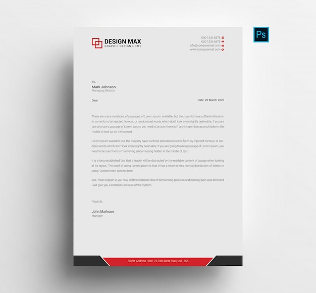 Letterhead Template Red