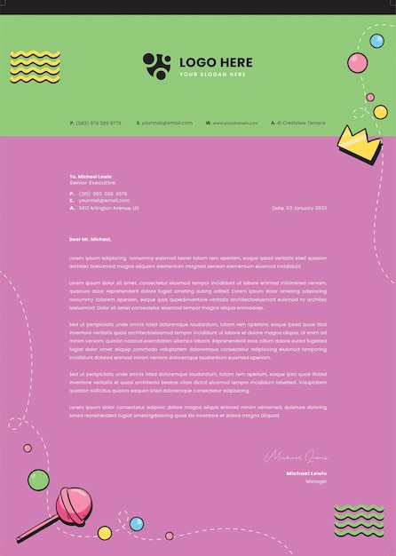 PSD letterhead template