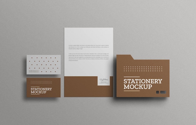 Letterhead with business card stationery set mockup