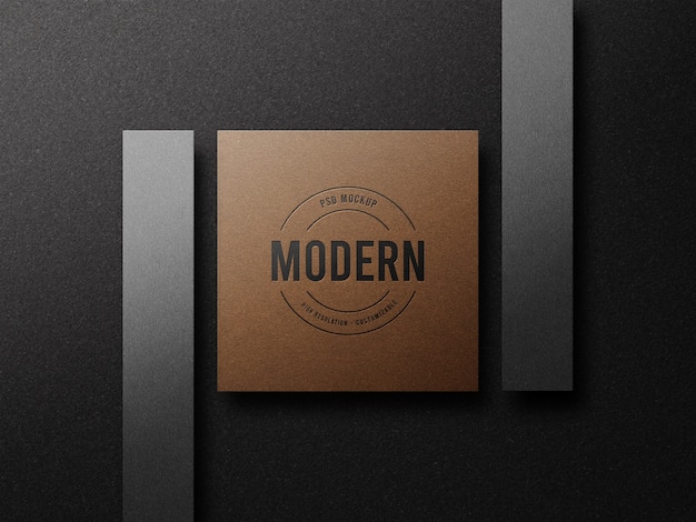 Letterpress luxury logo mockup on business card