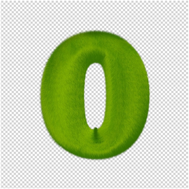 The letters are made from green grass. 3d letter o