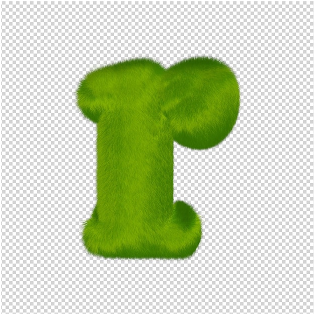 The letters are made from green grass. 3d letter r