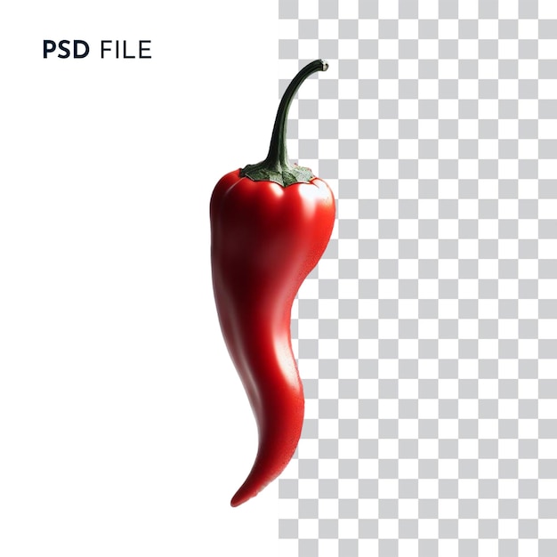 Levitating Red Hot Pepper on White Background PNG PSD Transparent Download Freepik