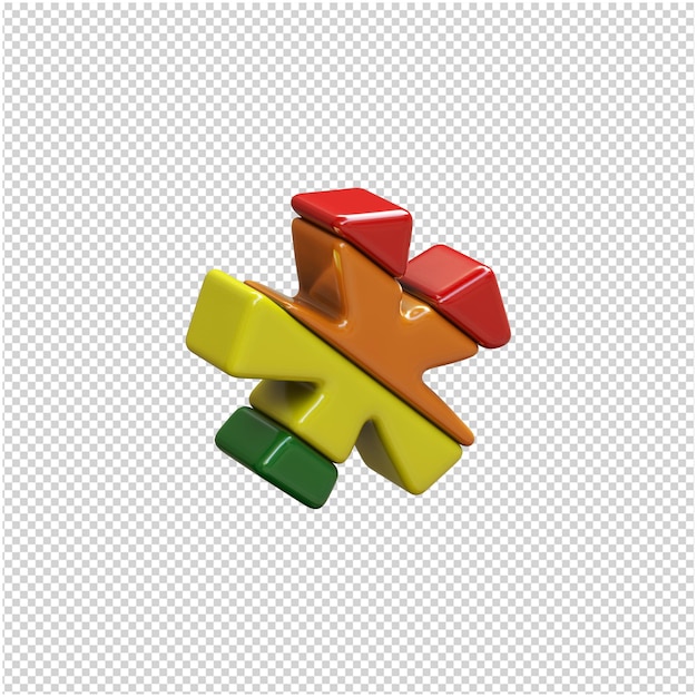 LGBT flag color symbols are turned to the right. 3d symbol