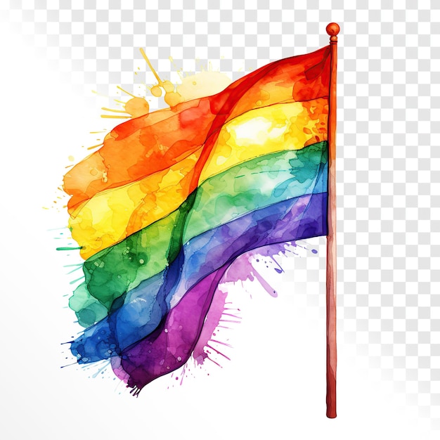 PSD lgbt flag price on transparent background watercolor