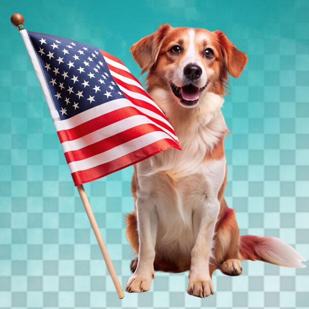 PSD libra dog with usa america flag premium