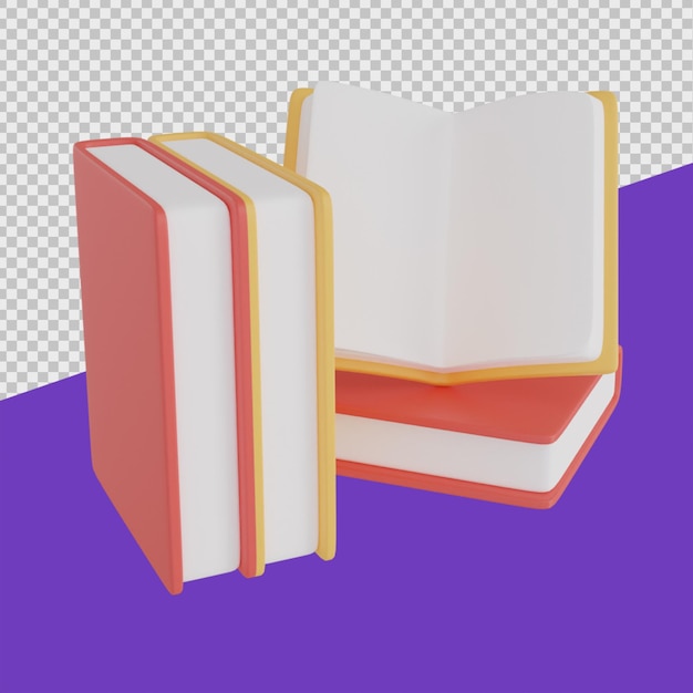 Library 3D Education Illustrations