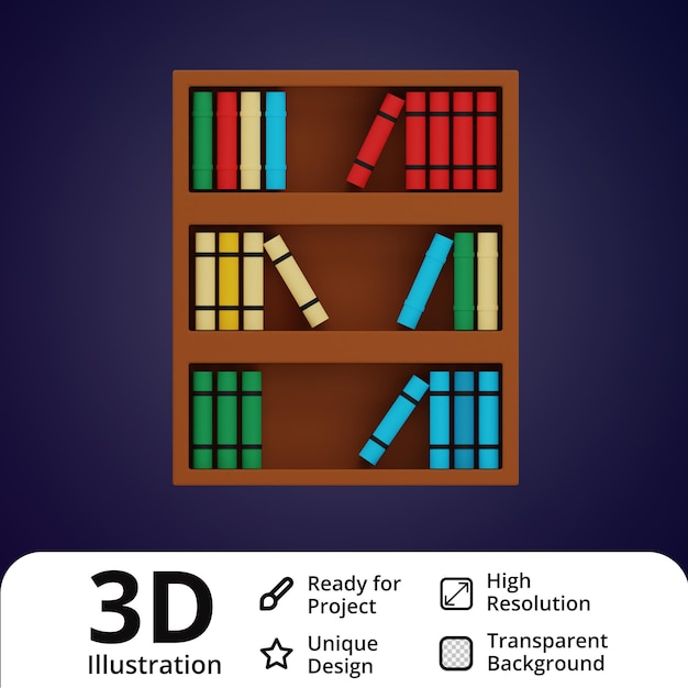 Library 3d illustration