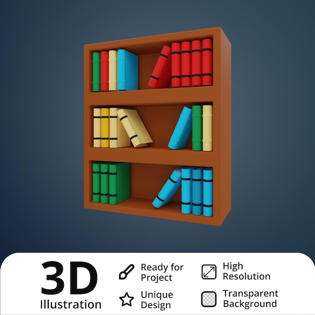 Library 3D Illustration