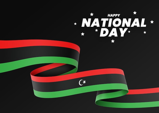 Libya flag design national independence day banner editable text and background