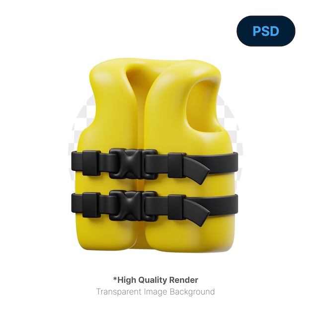 Life Jacket 3D Icon Premium Psd