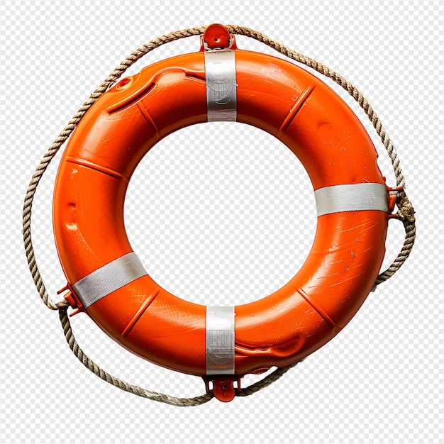 Life preserver ring on isolated transparent background